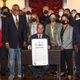 This photo provided by the Office of Los Angeles Mayor Eric Garcetti shows Garcetti joined by Councilmember Curren Price and other city officials after signing a proclamation making Juneteenth an official City holiday on Monday, June 6, 2022, at LA City Hall in Los Angeles.